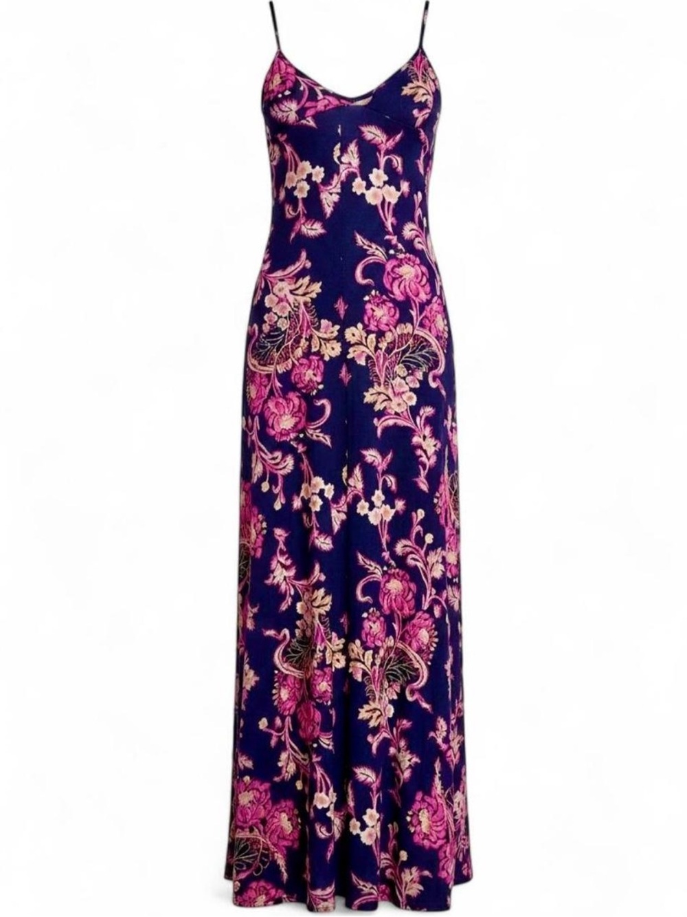 Vintage 60s/70s Handmade Psychedelic Floral Maxi Dress SZ M